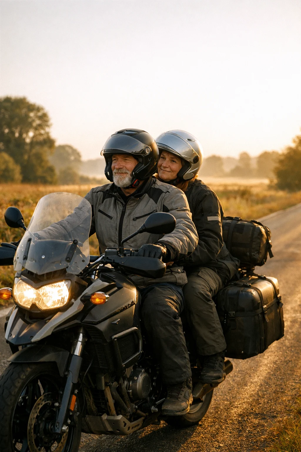 par motocestovatelu v pohode na jedne motorce